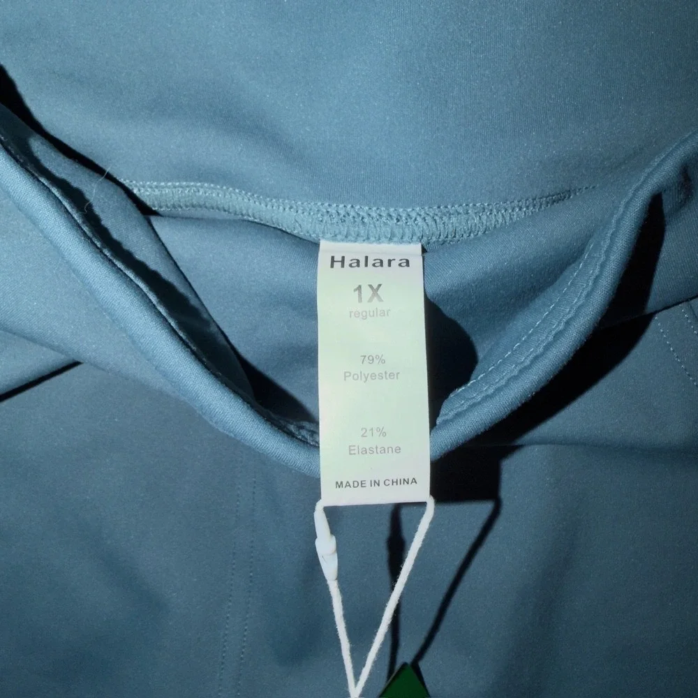 Halara High Waisted Flare Leggings Yoga Pants Blue Women's 1X NWT Stretch - Picture 3 of 8